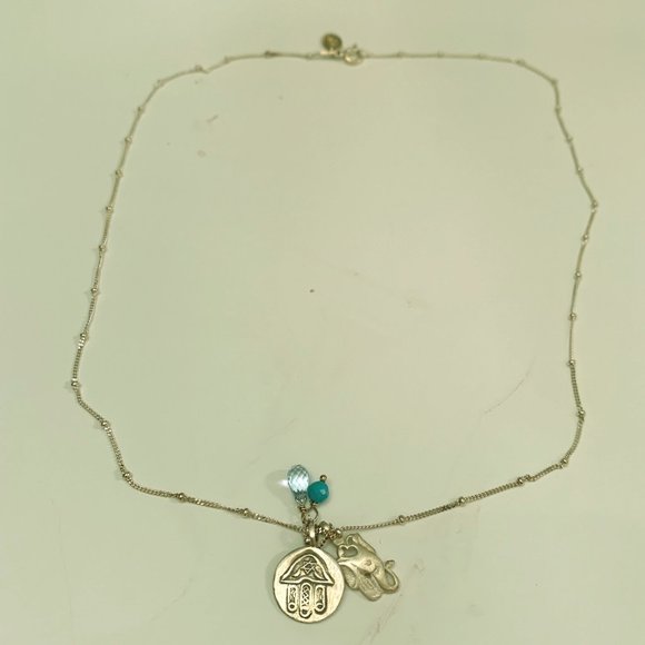 Satya Ganesha Silver Turquoise Necklace - Picture 1 of 4